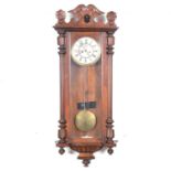 A 19th walnut Vienna type wall clock,