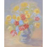 English School, in the manner of Cedric Morris Still life of flowers in a vase,