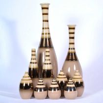 Collection of decorative bottle vases, 21st century