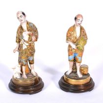 Pair of Japanese Satsuma ware figures,