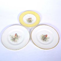 Three Royal Worcester cabinet plates painted by E Townsend