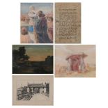 Five assorted original artworks