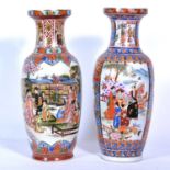 Two large similar modern Asian pottery vases