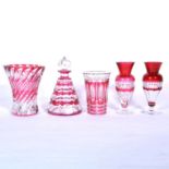 Val St Lambert - ruby overlaid crystal decanter and similar items