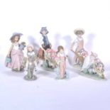 Collection of six Lladro figurines