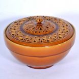 Linthorpe Pottery, a large pot pourri bowl and pierced cover