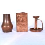Three items of Arts and Crafts copperware, including Dryad