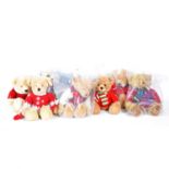 A run of Harrods Christmas Teddy Bears, 2000 to 2011, mostly with tags