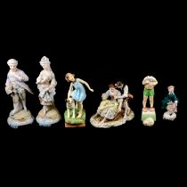 Royal Worcester figurines and candlesnuffers, and other Continental figurines