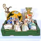 Box of decorative ceramics including a Villeroy & Bosch Art Nouveau plate