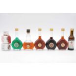 Collection of assorted miniature spirits, liqueurs, and other alcohol