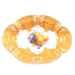 Royal Worcester fruit painted oval dish, Albert Shuck, 1921