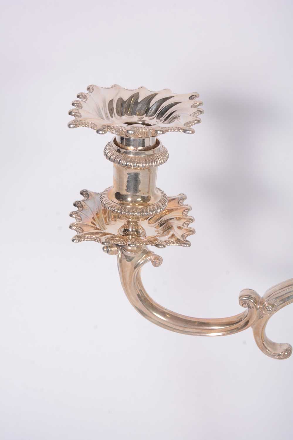 Pair of Edwardian silver three light candelabra, Charles Stuart Harris, London 1904 - Image 4 of 6