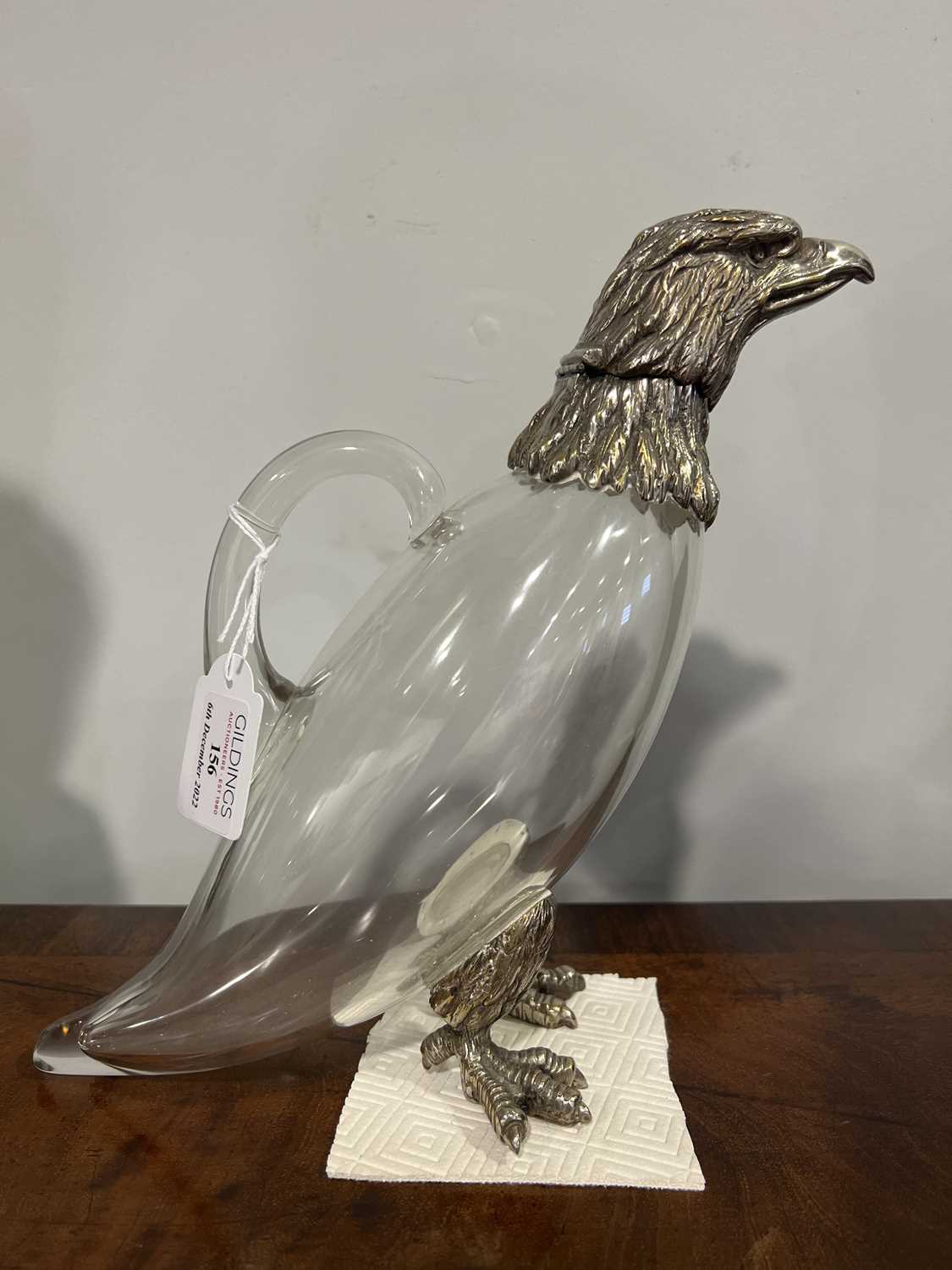 An early 20th century novelty decanter/ claret jug in the form of an eagle - Image 2 of 6