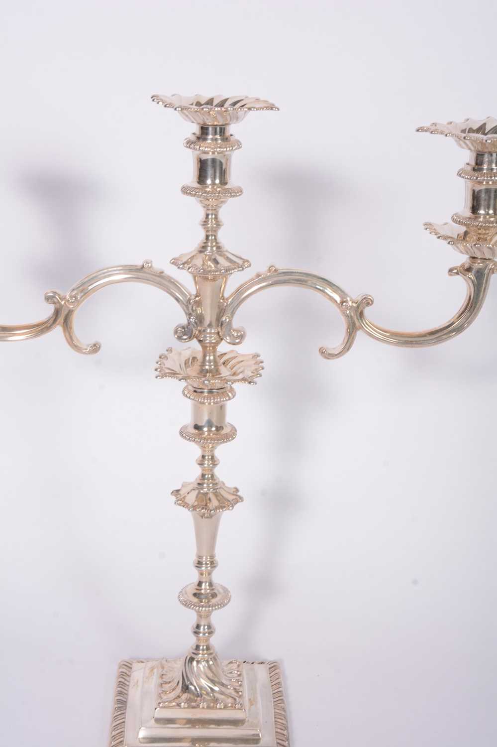 Pair of Edwardian silver three light candelabra, Charles Stuart Harris, London 1904 - Image 3 of 6