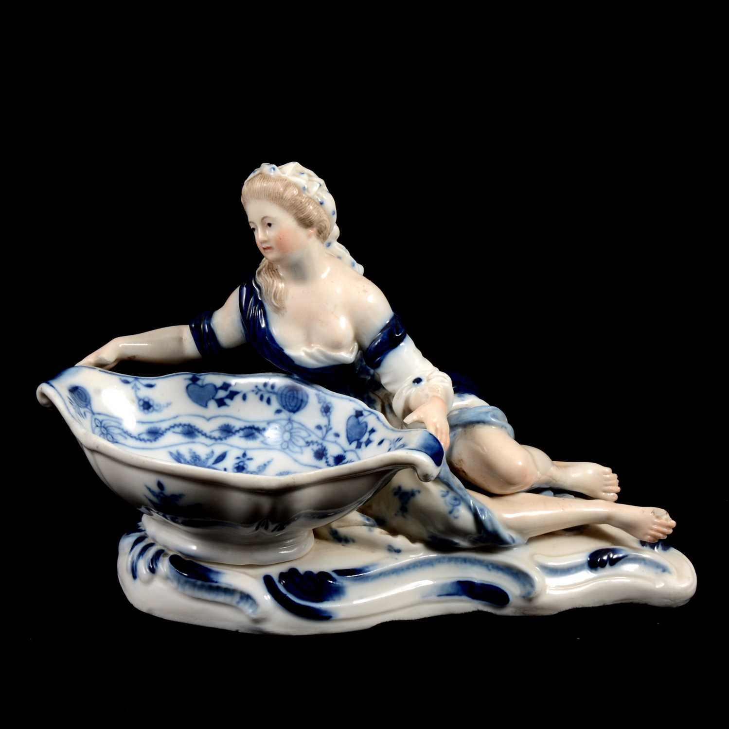 Near pair of Meissen porcelain figural table salts, late 19th / early 20th century - Image 17 of 21