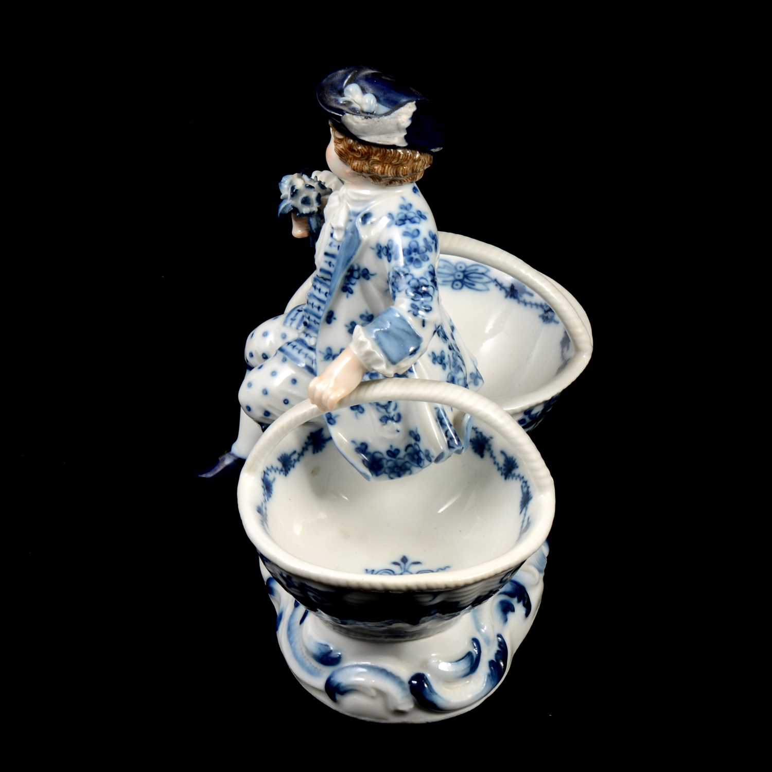 Near pair of Meissen porcelain figural table salts, late 19th / early 20th century - Image 14 of 21