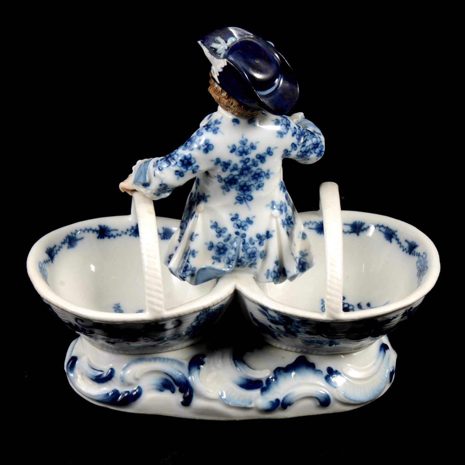 Near pair of Meissen porcelain figural table salts, late 19th / early 20th century - Image 15 of 21