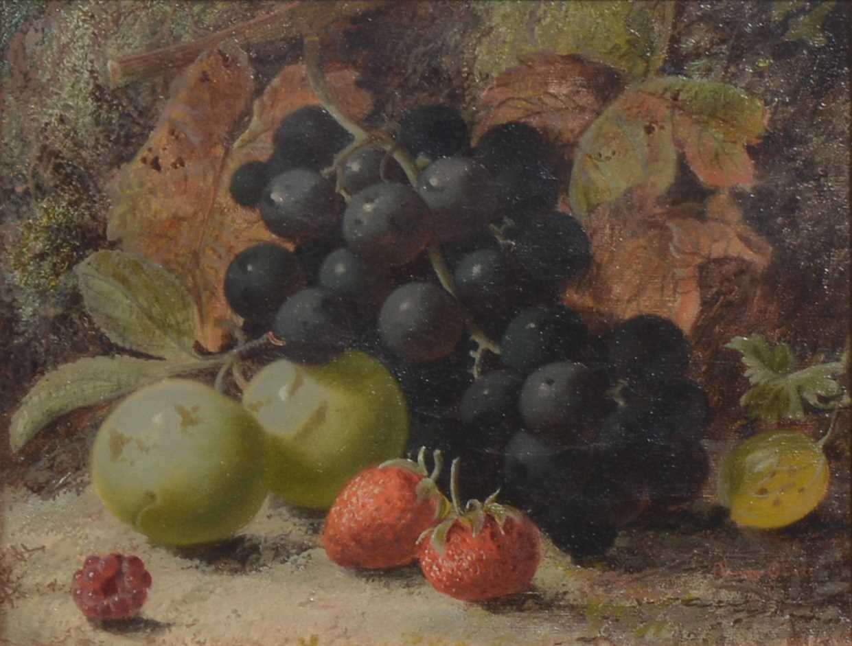 Oliver Clare, Still life of fruit, a pair