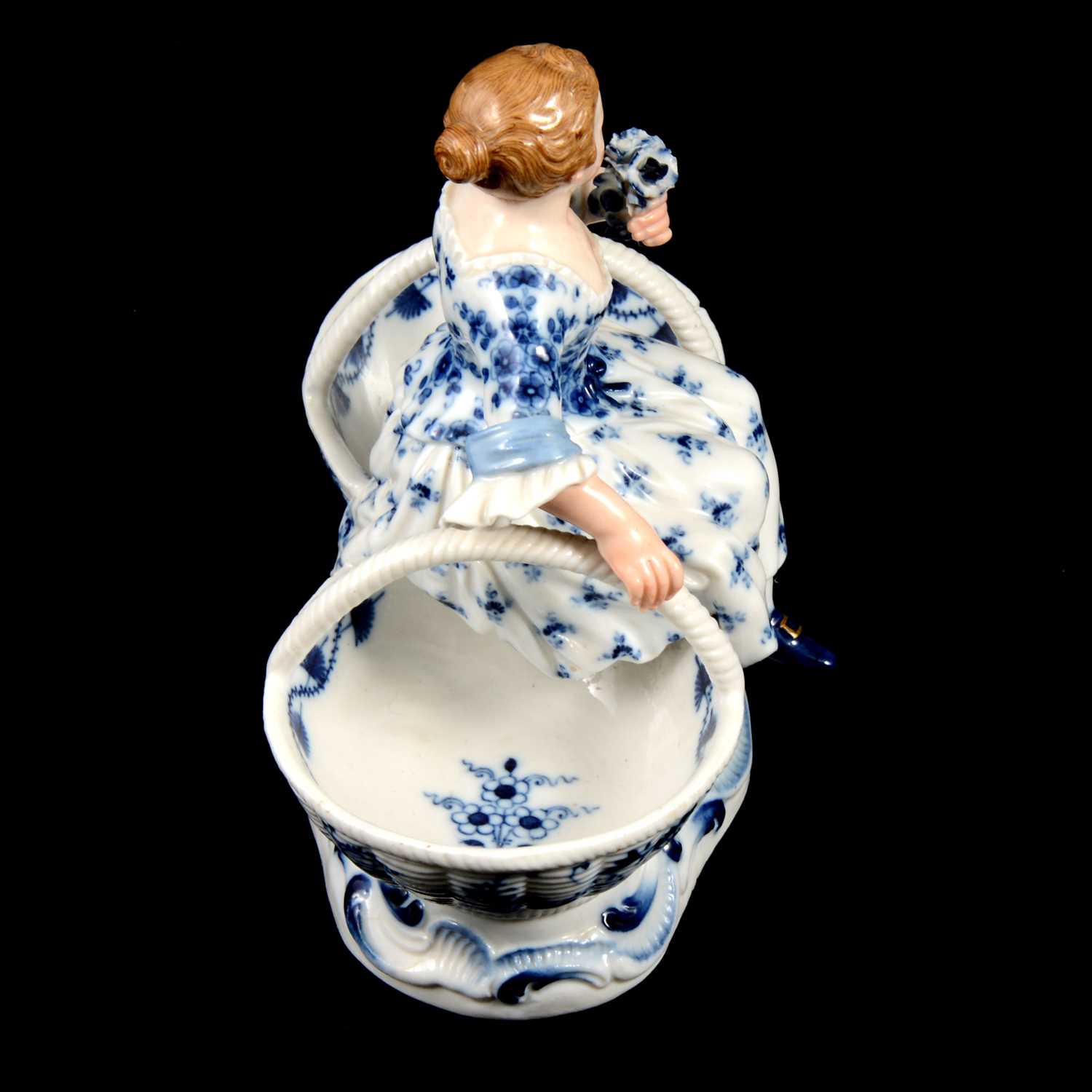 Near pair of Meissen porcelain figural table salts, late 19th / early 20th century - Image 11 of 21