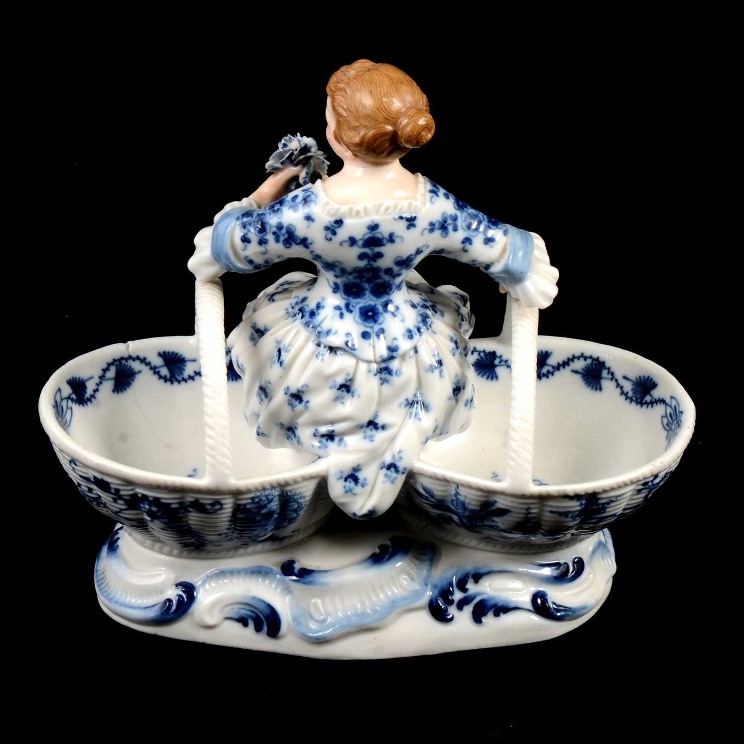 Near pair of Meissen porcelain figural table salts, late 19th / early 20th century - Image 10 of 21