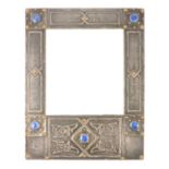 Arts and Crafts pewter framed wall mirror
