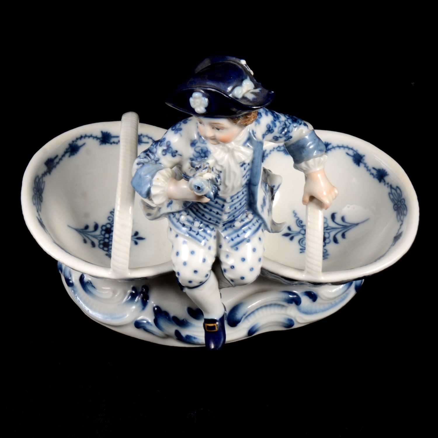 Near pair of Meissen porcelain figural table salts, late 19th / early 20th century - Image 13 of 21