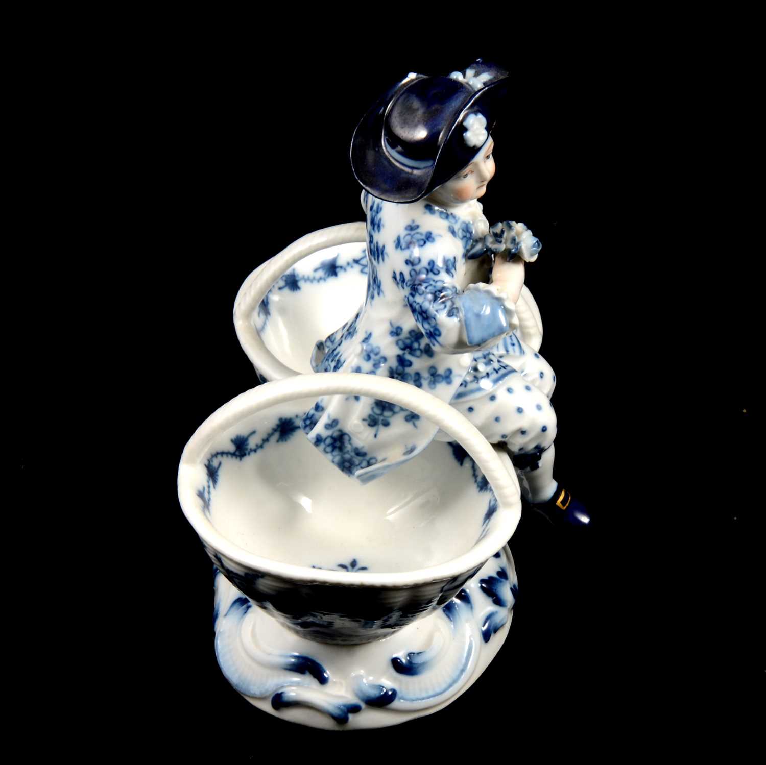 Near pair of Meissen porcelain figural table salts, late 19th / early 20th century - Image 16 of 21