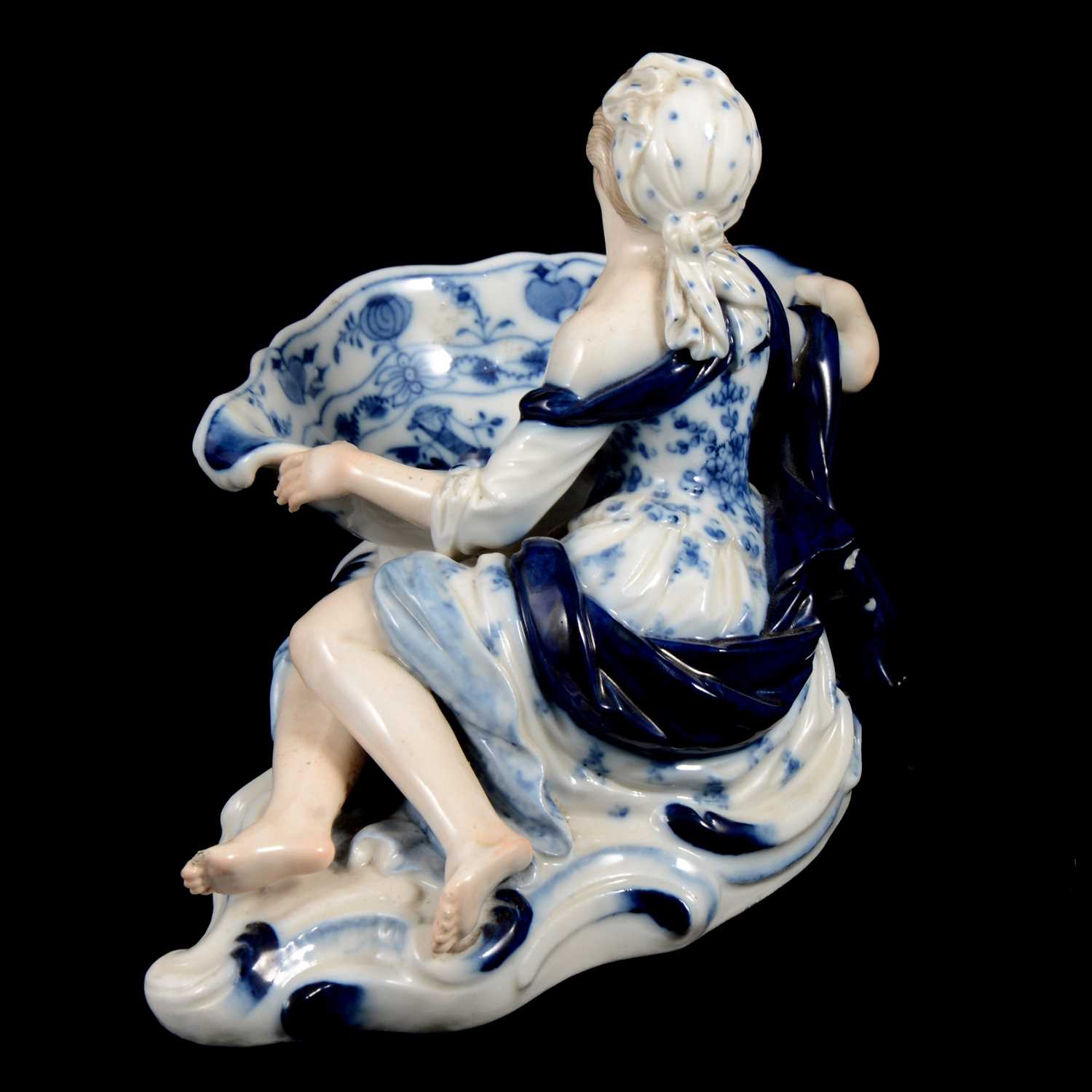 Near pair of Meissen porcelain figural table salts, late 19th / early 20th century - Image 19 of 21