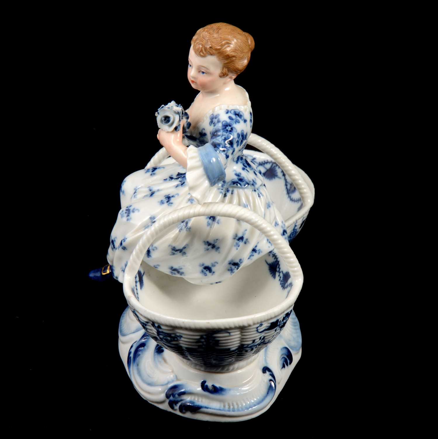 Near pair of Meissen porcelain figural table salts, late 19th / early 20th century - Image 9 of 21