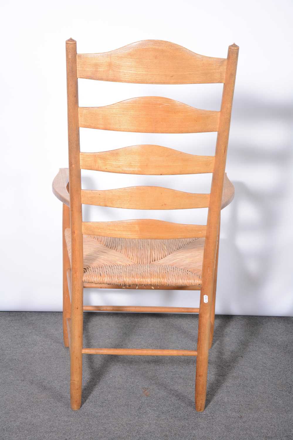 Set of six Arts and Crafts 'Clissett' style dining chairs - Image 5 of 10