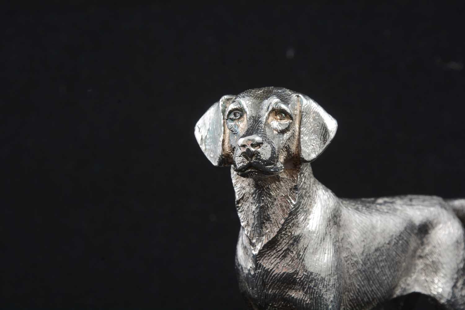 Silver-plated model of a Labrador, by A E Jones - Image 2 of 4