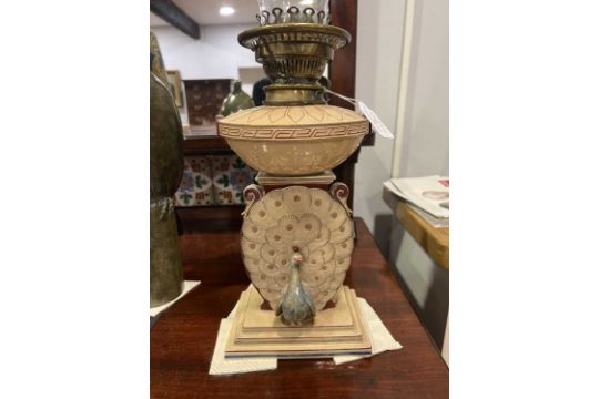 A rare Wedgwood pottery oil lamp, Art Nouveau style - Image 2 of 11