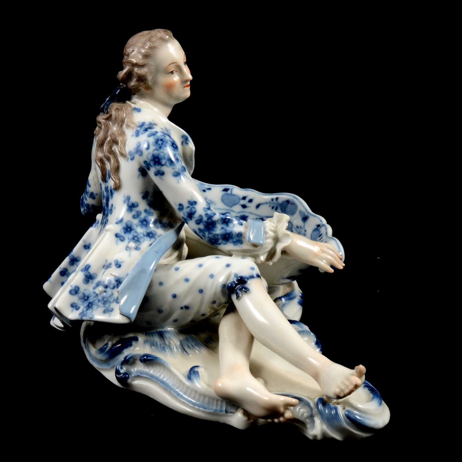 Near pair of Meissen porcelain figural table salts, late 19th / early 20th century - Image 6 of 21