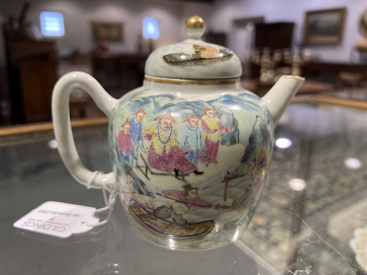 Chinese porcelain teapot and a pair of miniature vases - Image 4 of 13