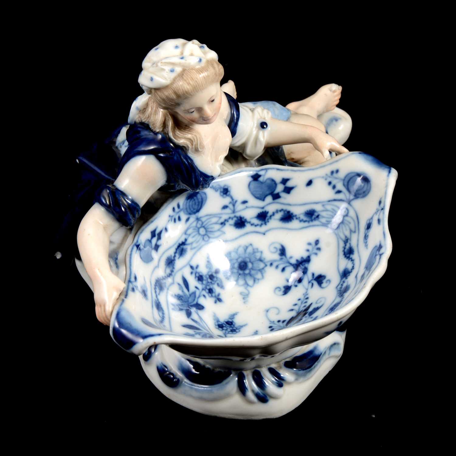 Near pair of Meissen porcelain figural table salts, late 19th / early 20th century - Image 21 of 21