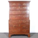 George III oak chest on chest