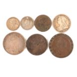 George III copper coins, Victoria and later silver coins, commemorative coins, and other silver.
