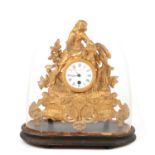 Late 19th Century French gilt spelter mantle clock and dome,