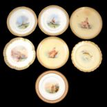 Minton, Royal Worcester and other cabinet plates depicting sea, fish and lake scenes.