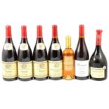 Nine assorted Red table wines, and a half bottle of Sauternes