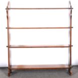 Edwardian stained walnut four-heights bookcase,
