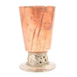 Gwilym Jones, an Arts and Crafts copper and pewter beaker