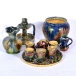 Small quantity of Bruges pottery wares
