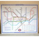 Large original London Underground Tube system map / sign Waterlow & Sons