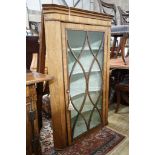 A George III mahogany hanging corner cabinet, width 82cm, depth 46cm, height 127cm