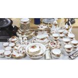 A Royal Albert Old Country Rose tea service, part coffee service and part dinner service