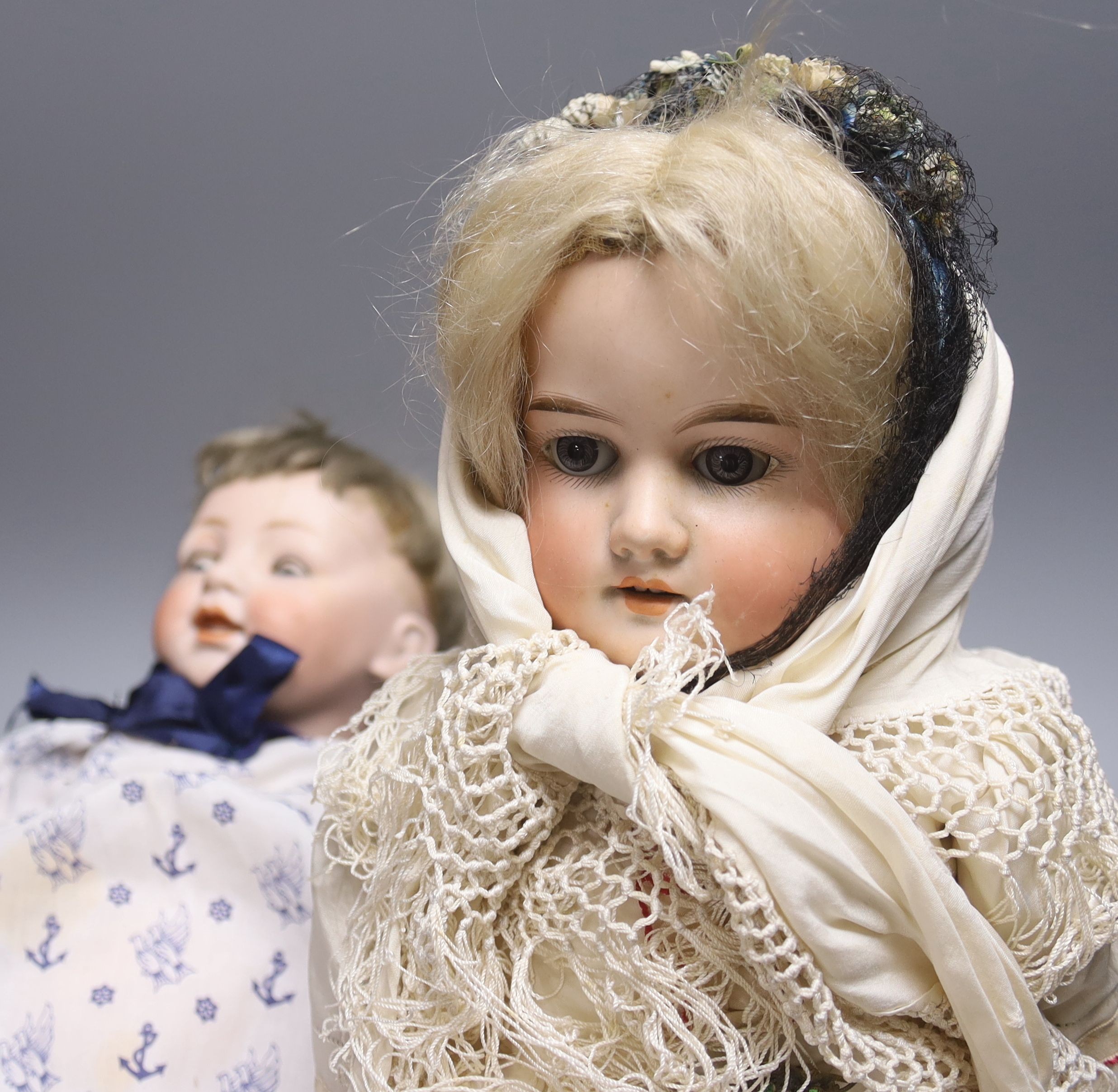 Two German bisque head dolls - AM 370 2 1/2, 57.5cm and JDK 211, - Image 2 of 4