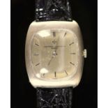 A lady's brushed 18ct white gold Vacheron & Constantin manual wind shaped rectangular wrist watch,