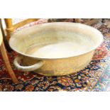 A large cast iron French circular preserve pan, diameter 82cm, height 26cm